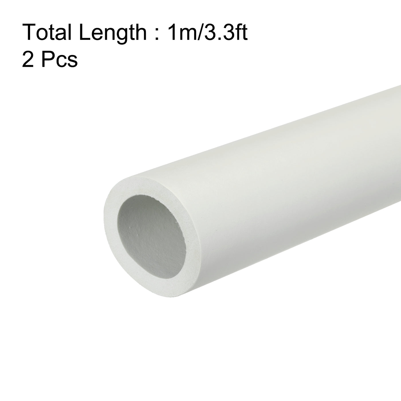 uxcell Uxcell 2pcs 3.3ft Pipe Insulation Tube 1 Inch(25mm) ID 35mm OD Foam Tubing for Handle Grip Support, Beige