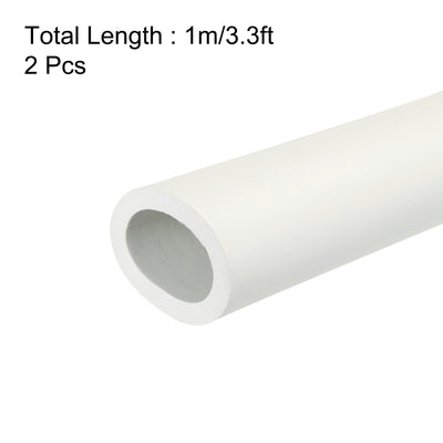 Harfington Uxcell 2pcs 3.3ft Pipe Insulation Tube 27mm ID 37mm OD Foam Tubing for Handle Grip Support, Beige