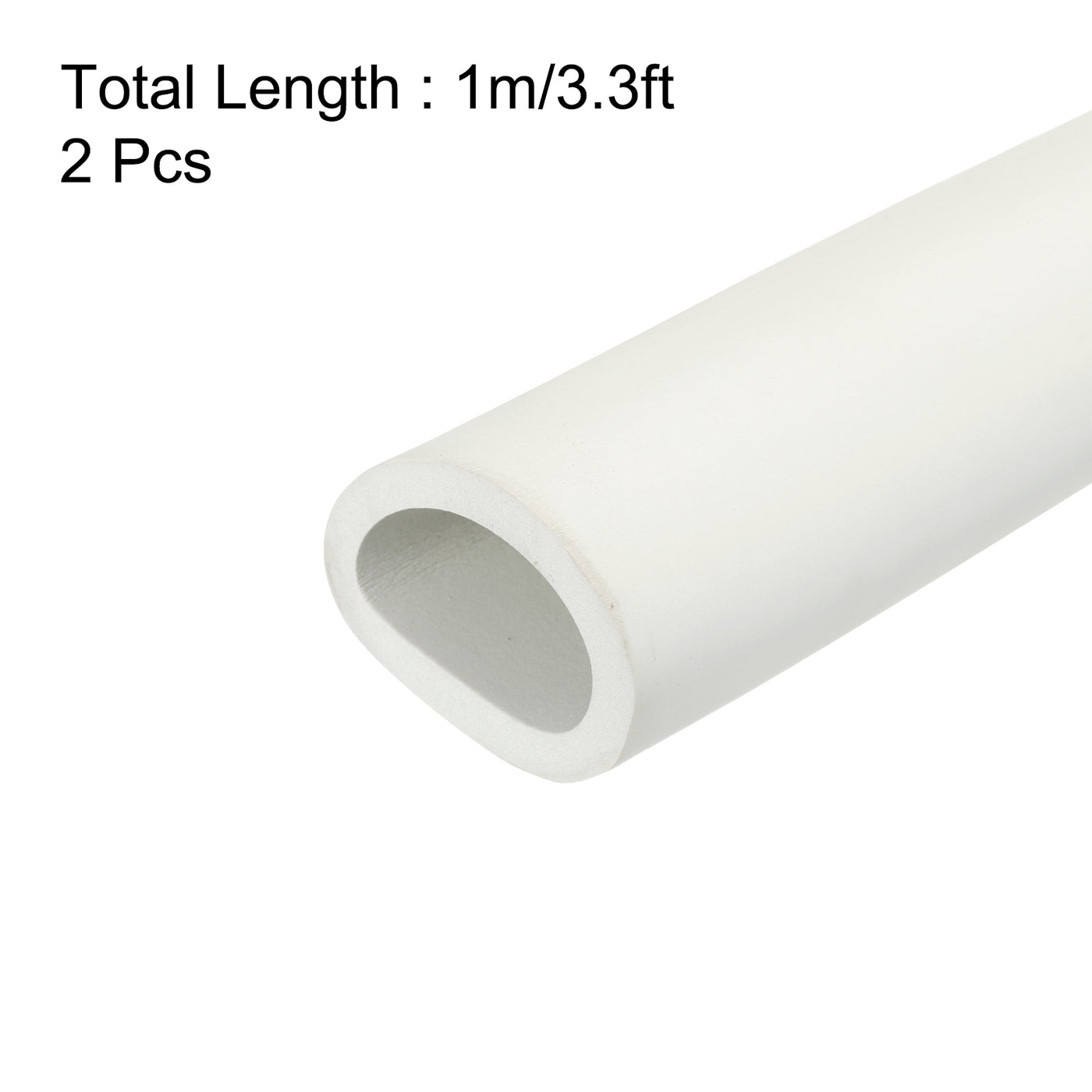 uxcell Uxcell 2pcs 3.3ft Pipe Insulation Tube 30mm ID 42mm OD Foam Tubing for Handle Grip Support, Beige