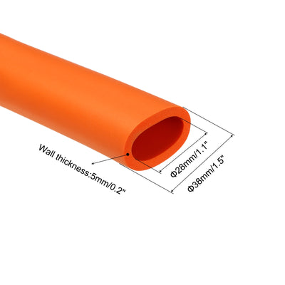 Harfington Uxcell 2pcs 3.3ft Pipe Insulation Tube 28mm ID 38mm OD Foam Tubing for Handle Grip Support, Orange