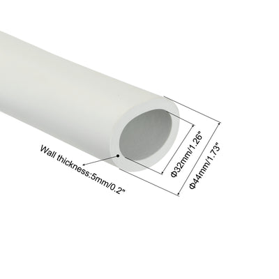 Harfington Uxcell 2pcs 3.3ft Pipe Insulation Tube 1 1/4 Inch(32mm) ID 44mm OD Foam Tubing for Handle Grip Support, White