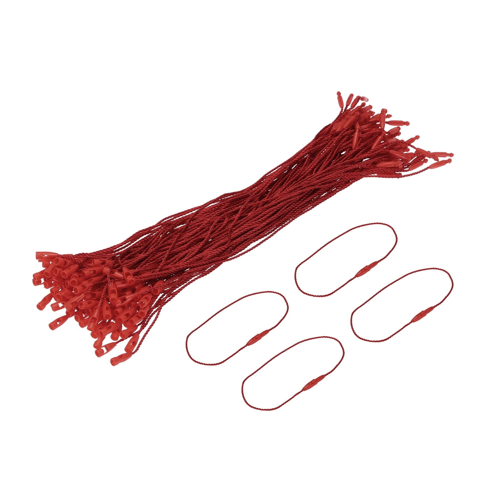 Polyester Rope Hang Tag String Snap Lock 190mm,1mm 200 Pcs,Red | Harfington