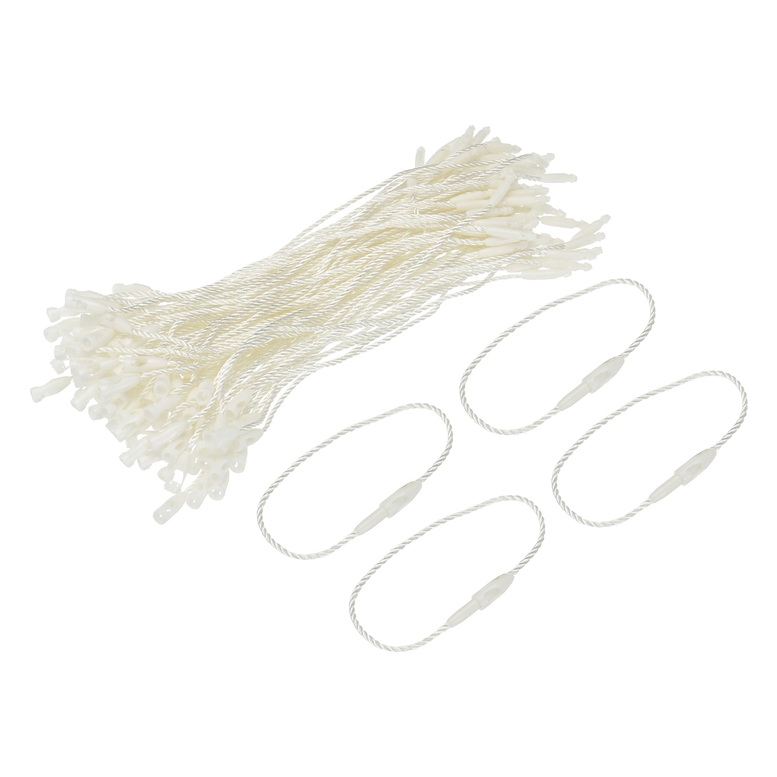 Polyester Rope Hang Tag String Snap Lock 120mm,0.9mm 200 Pcs,White ...