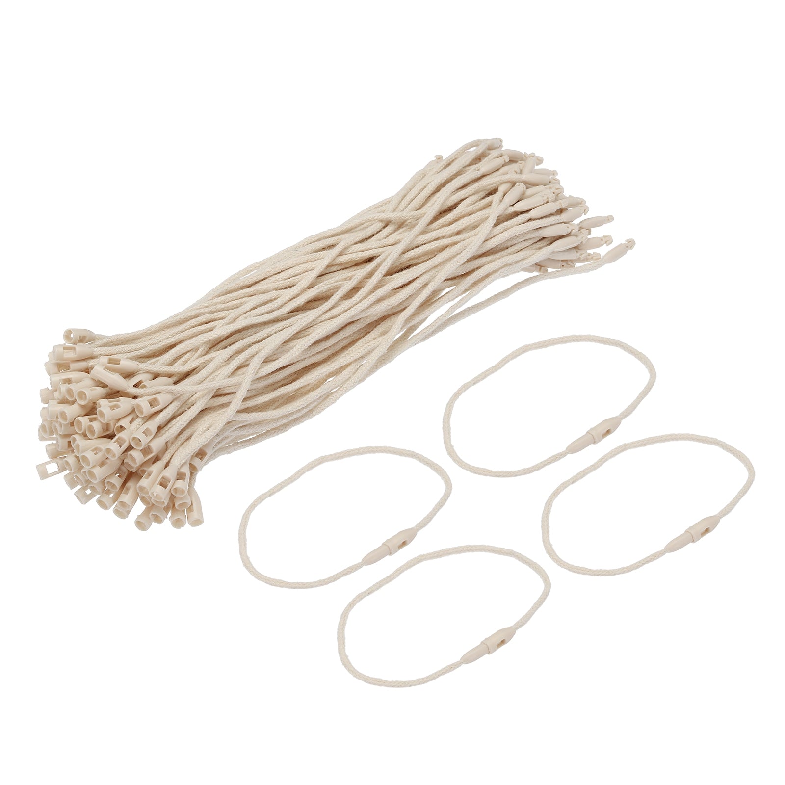 Polyester Rope Hang Tag String Snap Lock 190mm,1.8mm 200 Pcs,Beige ...