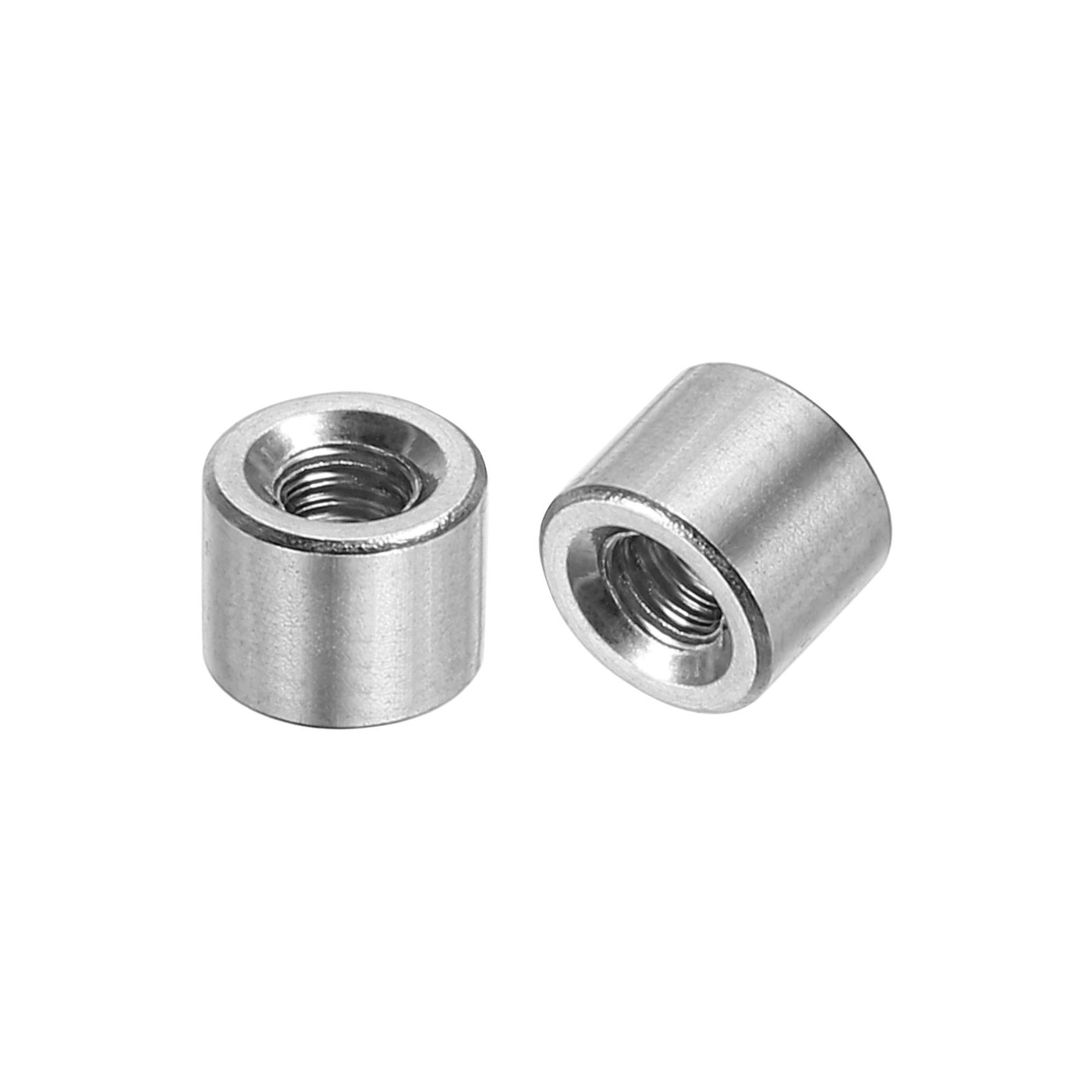 uxcell Uxcell 20Pcs Round Connector Nuts, M4x6x8mm Coupling Nut Sleeve Rod Bar Stud Nut