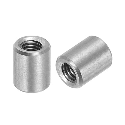 Harfington Uxcell 10Pcs Round Connector Nuts, M5x10x8mm Coupling Nut Sleeve Rod Bar Stud Nut