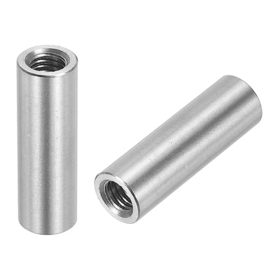 Harfington Uxcell 10Pcs Round Connector Nuts, M5x20x8mm Coupling Nut Sleeve Rod Bar Stud Nut