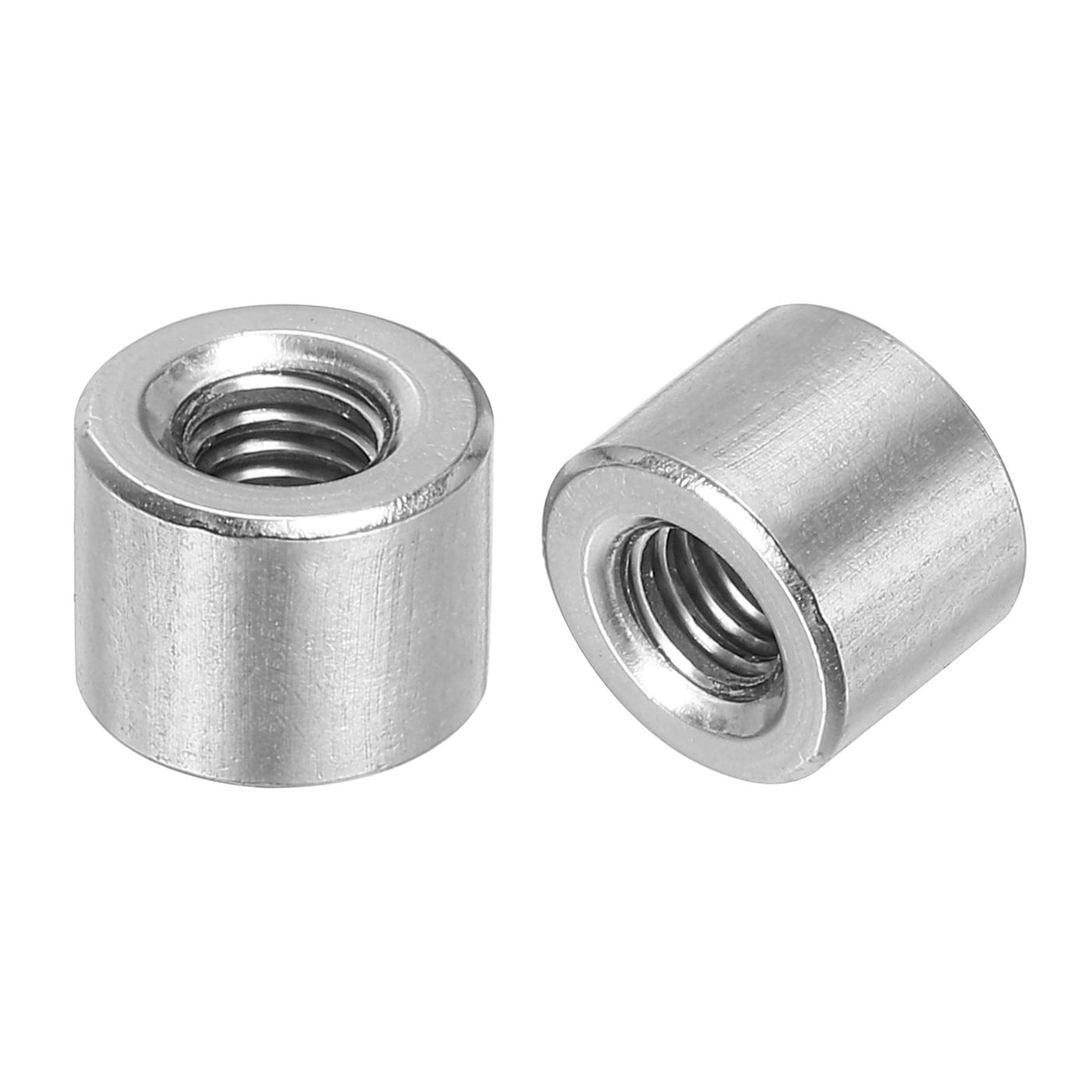 uxcell Uxcell 5Pcs Round Connector Nuts, M6x8x10mm Coupling Nut Sleeve Rod Bar Stud Nut