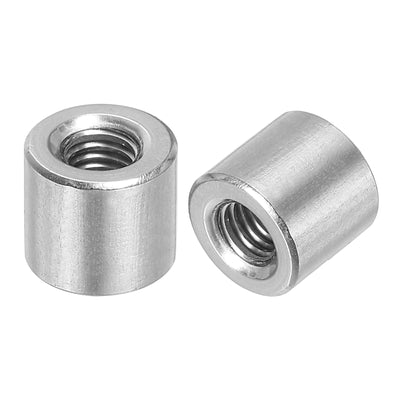 Harfington Uxcell 10Pcs Round Connector Nuts, M6x10x10mm Coupling Nut Sleeve Rod Bar Stud Nut