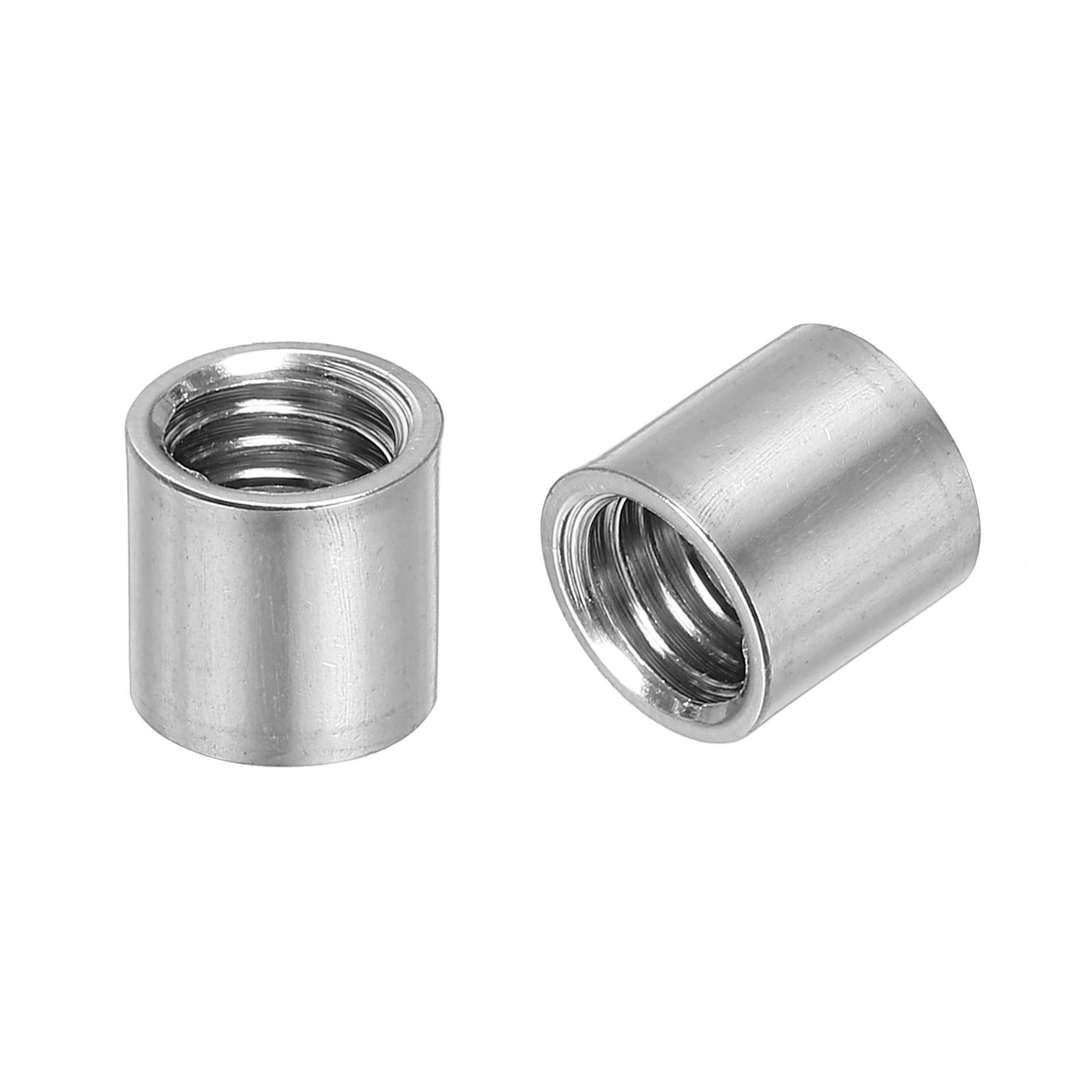 uxcell Uxcell 5Pcs Round Connector Nuts, M8x10x10mm Coupling Nut Sleeve Rod Bar Stud Nut