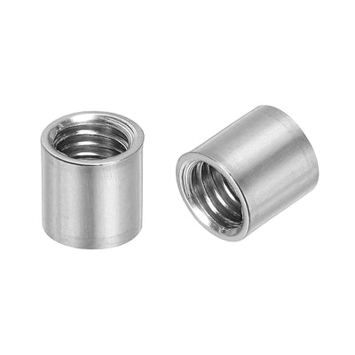 Harfington Uxcell 5Pcs Round Connector Nuts, M8x10x10mm Coupling Nut Sleeve Rod Bar Stud Nut