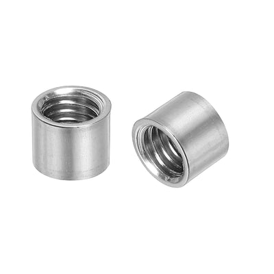 Harfington Uxcell 5Pcs Round Connector Nuts, M8x8x12mm Coupling Nut Sleeve Rod Bar Stud Nut