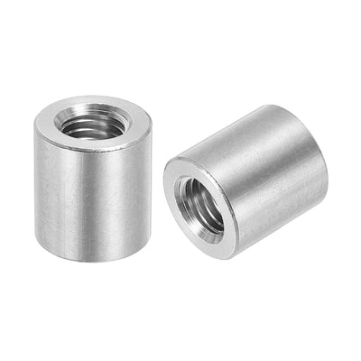 Harfington Uxcell 4Pcs Round Connector Nuts, M12x25x20mm Coupling Nut Sleeve Rod Bar Stud Nut