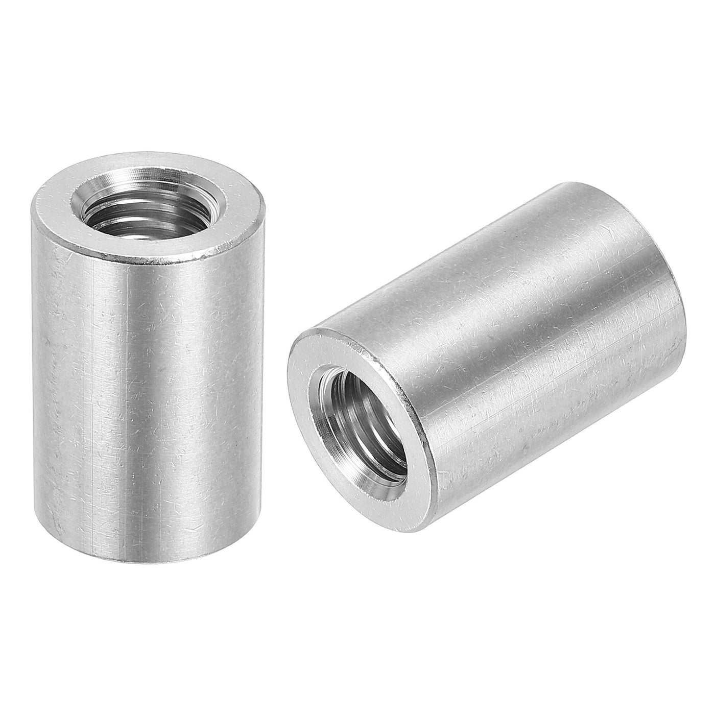 uxcell Uxcell 4Pcs Round Connector Nuts, M14x30x20mm Coupling Nut Sleeve Rod Bar Stud Nut