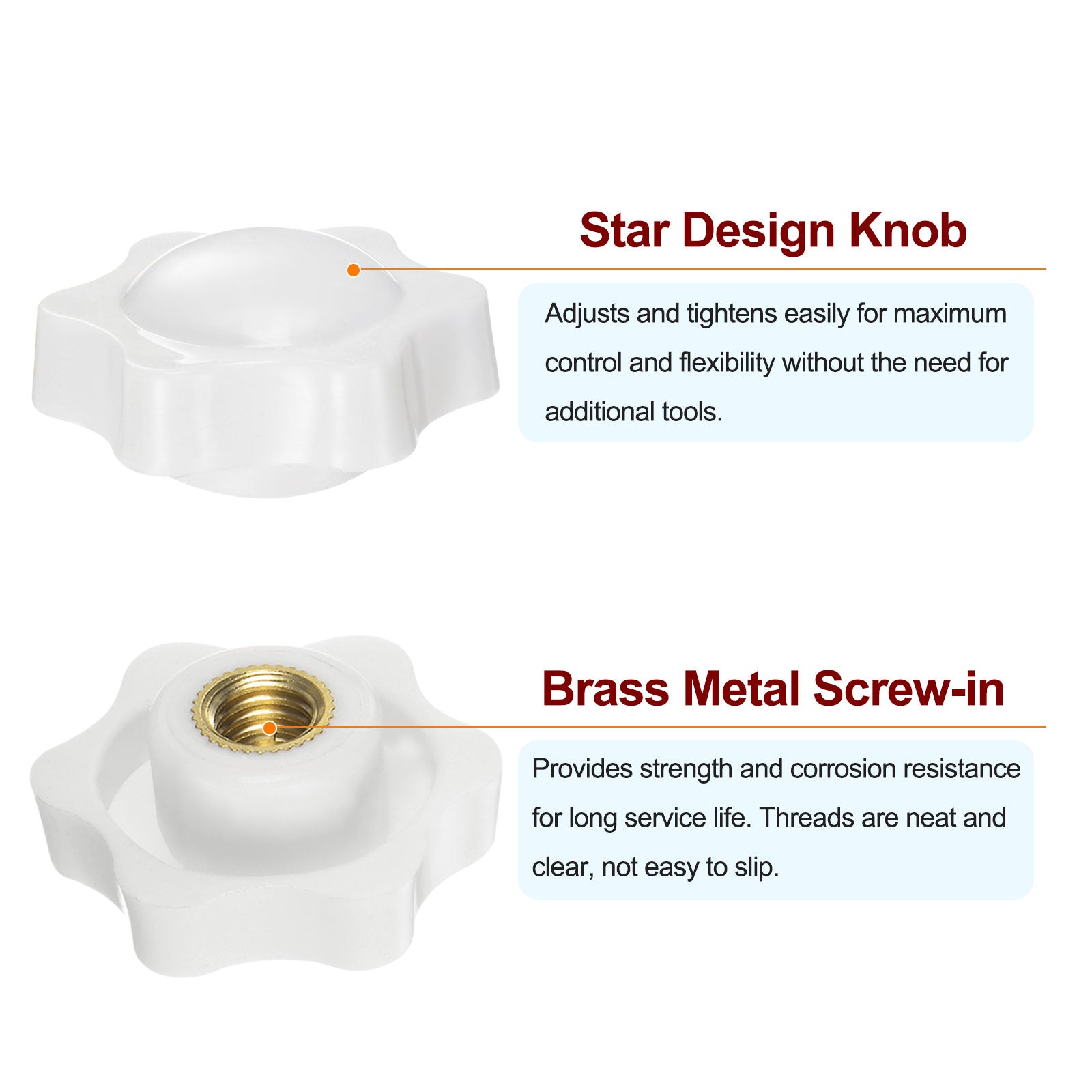 10pcs Star Knobs M10 Thread 38mm Head NonThrough Hole Clamping Handles