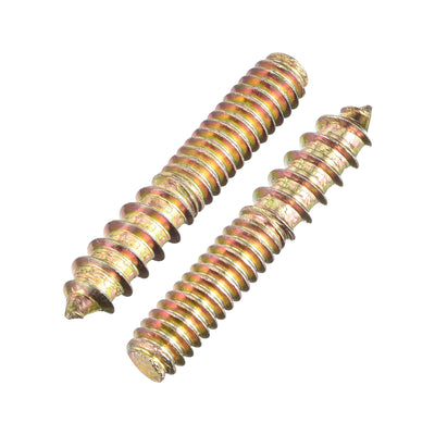 Harfington Uxcell 1/4-20 x 1-1/2" Hanger Bolts Double Head Dowel Screw for Wood Furniture 60pcs
