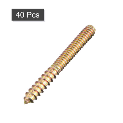 Harfington Uxcell 1/4-20 x 2-1/4" Hanger Bolts Double Head Dowel Screw for Wood Furniture 40pcs