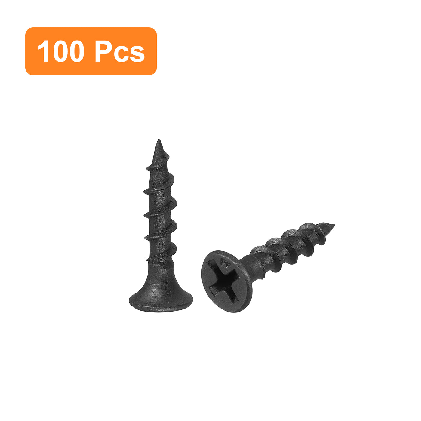 uxcell Uxcell M3.8x19mm 100pcs Phillips Drive Wood Screws, Carbon Steel Self Tapping Screws