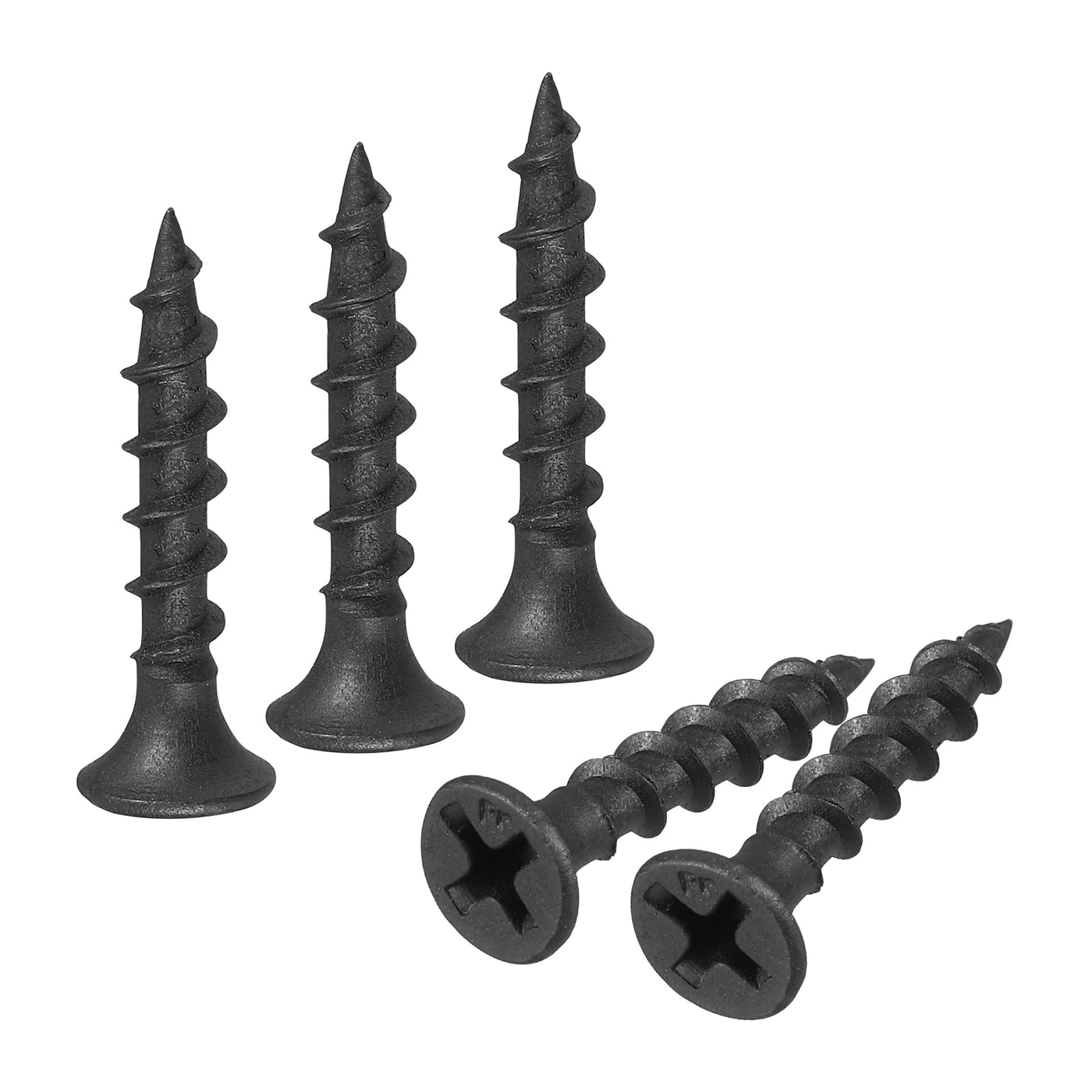 uxcell Uxcell M3.8x25mm 200pcs Phillips Drive Wood Screws, Carbon Steel Self Tapping Screws
