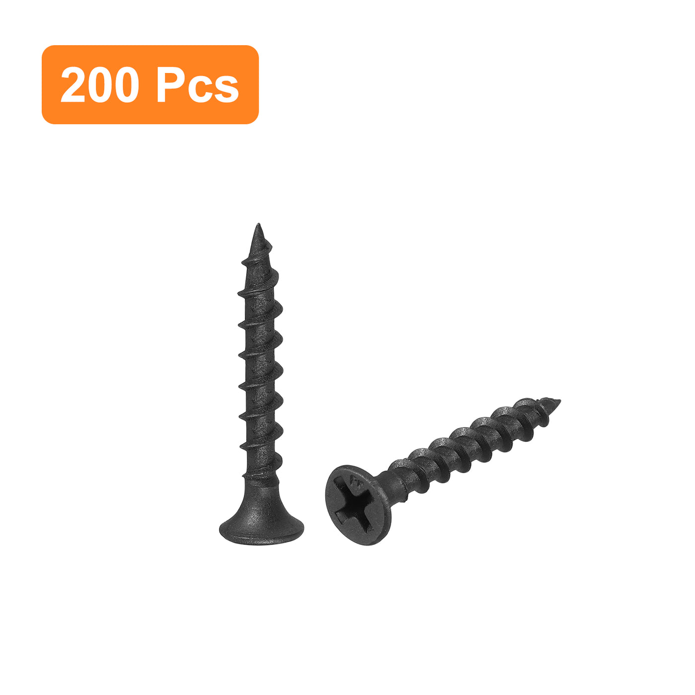 uxcell Uxcell M3.8x30mm 200pcs Phillips Drive Wood Screws, Carbon Steel Self Tapping Screws