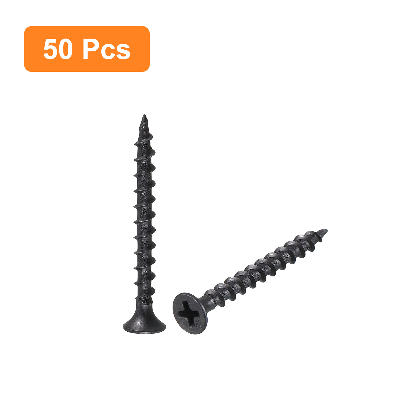 uxcell Uxcell M3.8x40mm 50pcs Phillips Drive Wood Screws, Carbon Steel Self Tapping Screws