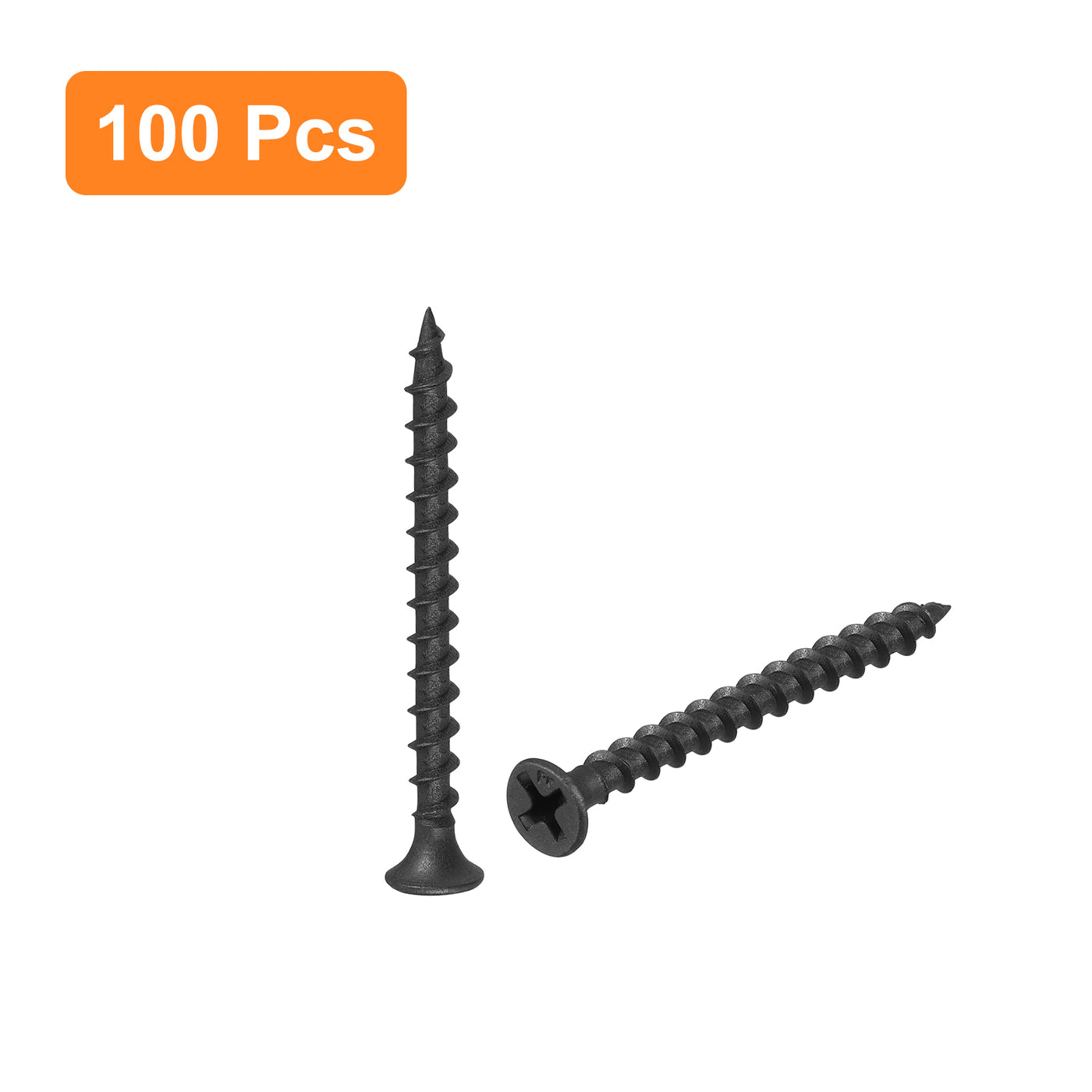 uxcell Uxcell M3.8x45mm 100pcs Phillips Drive Wood Screws, Carbon Steel Self Tapping Screws