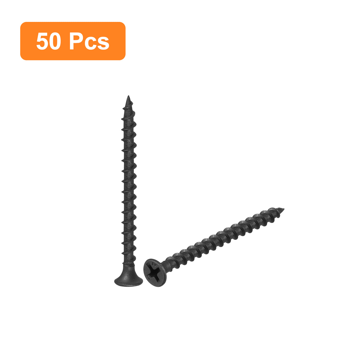 uxcell Uxcell M3.8x50mm 50pcs Phillips Drive Wood Screws, Carbon Steel Self Tapping Screws