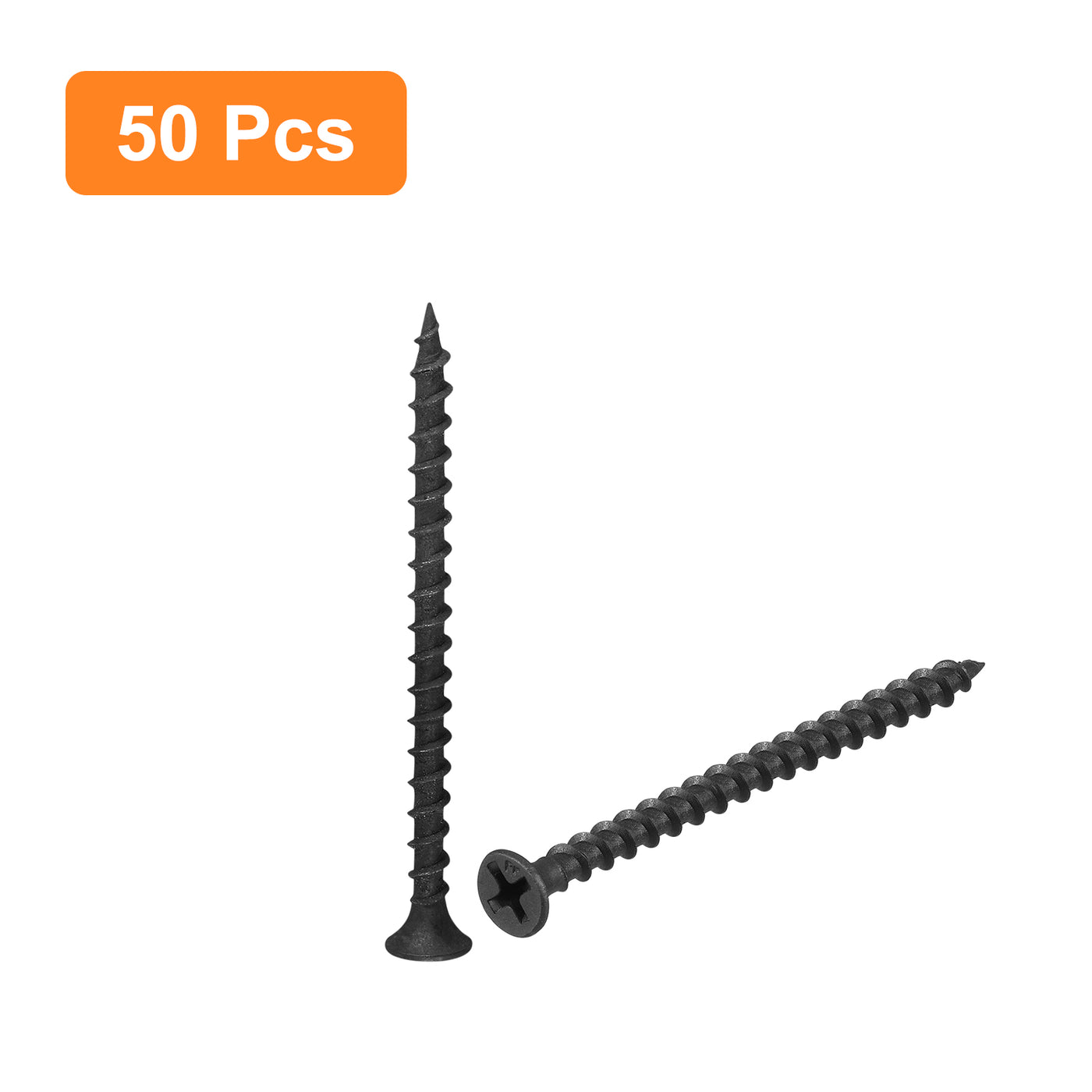 uxcell Uxcell M3.8x60mm 50pcs Phillips Drive Wood Screws, Carbon Steel Self Tapping Screws