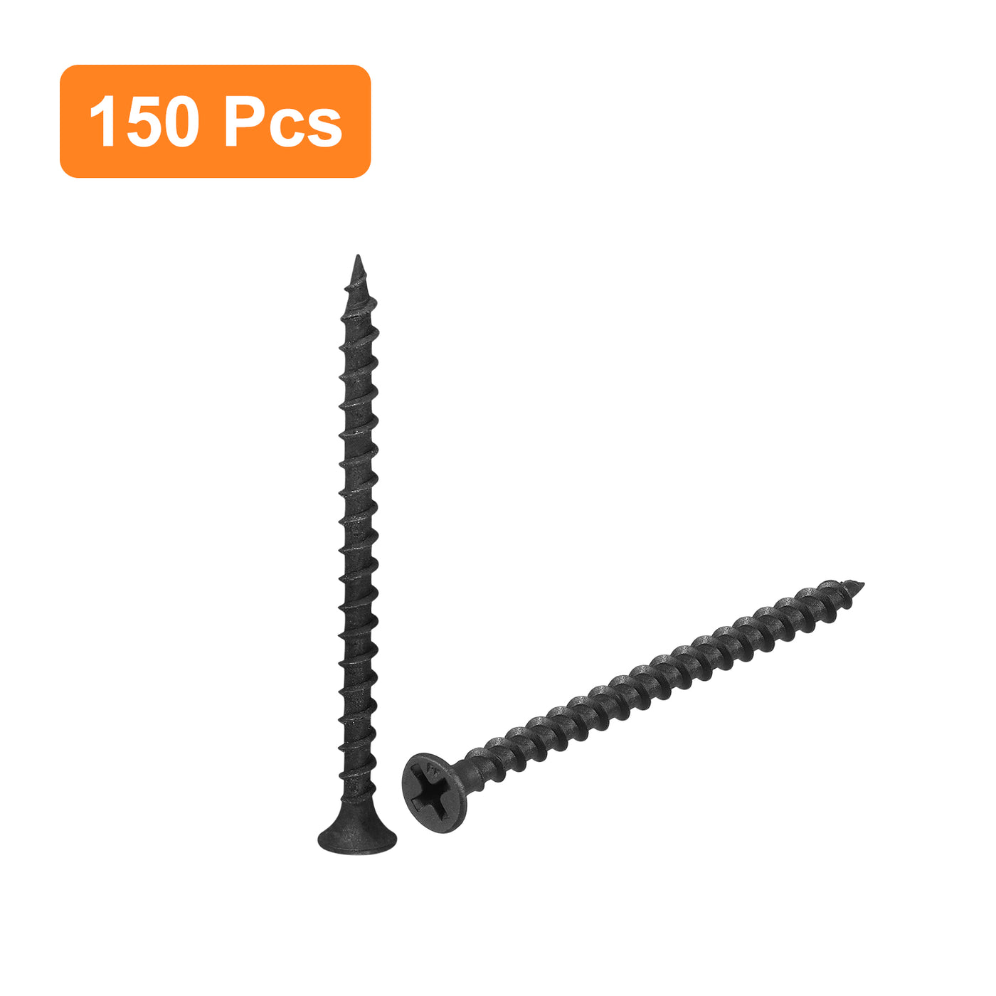 uxcell Uxcell M3.8x60mm 150pcs Phillips Drive Wood Screws, Carbon Steel Self Tapping Screws