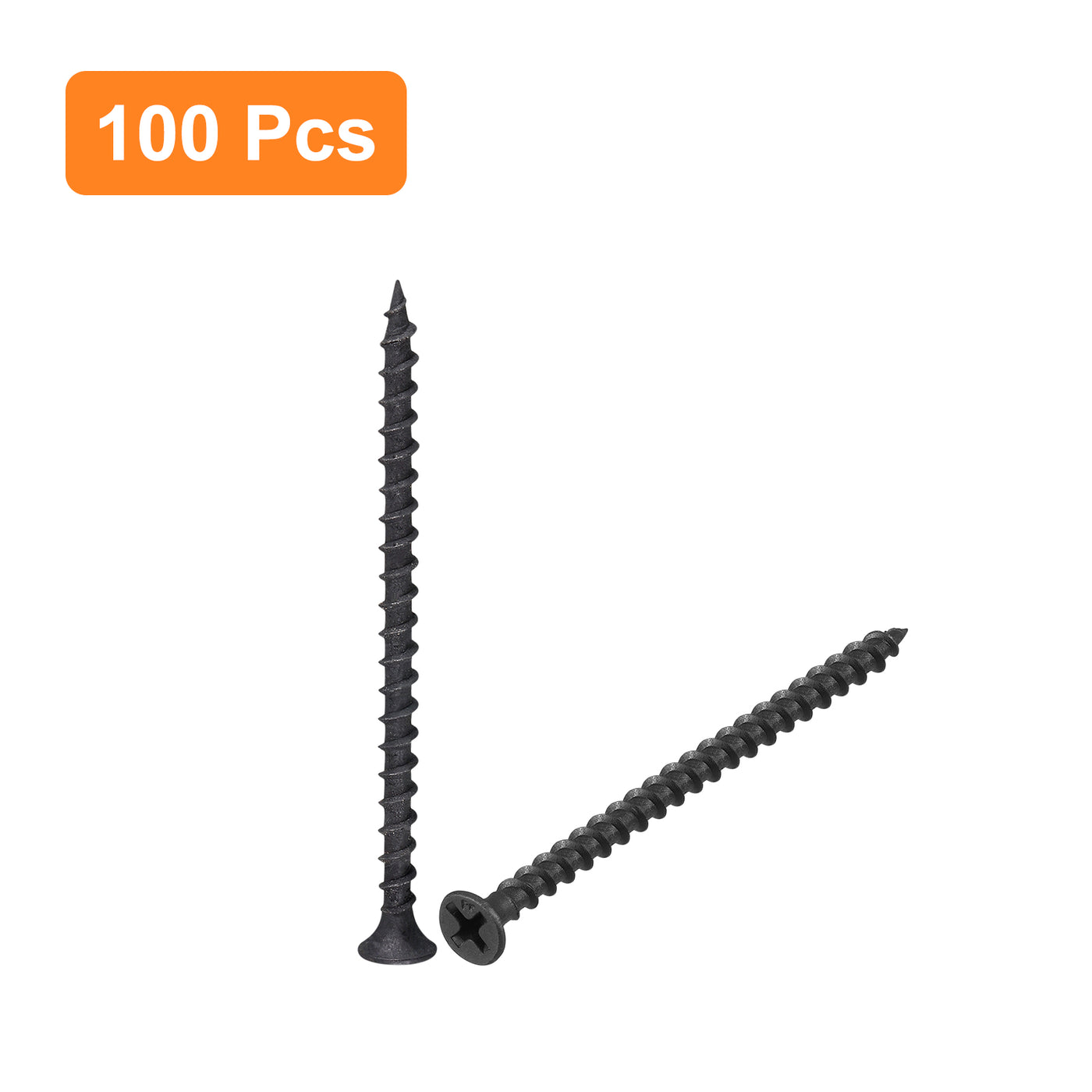 uxcell Uxcell M3.8x70mm 100pcs Phillips Drive Wood Screws, Carbon Steel Self Tapping Screws