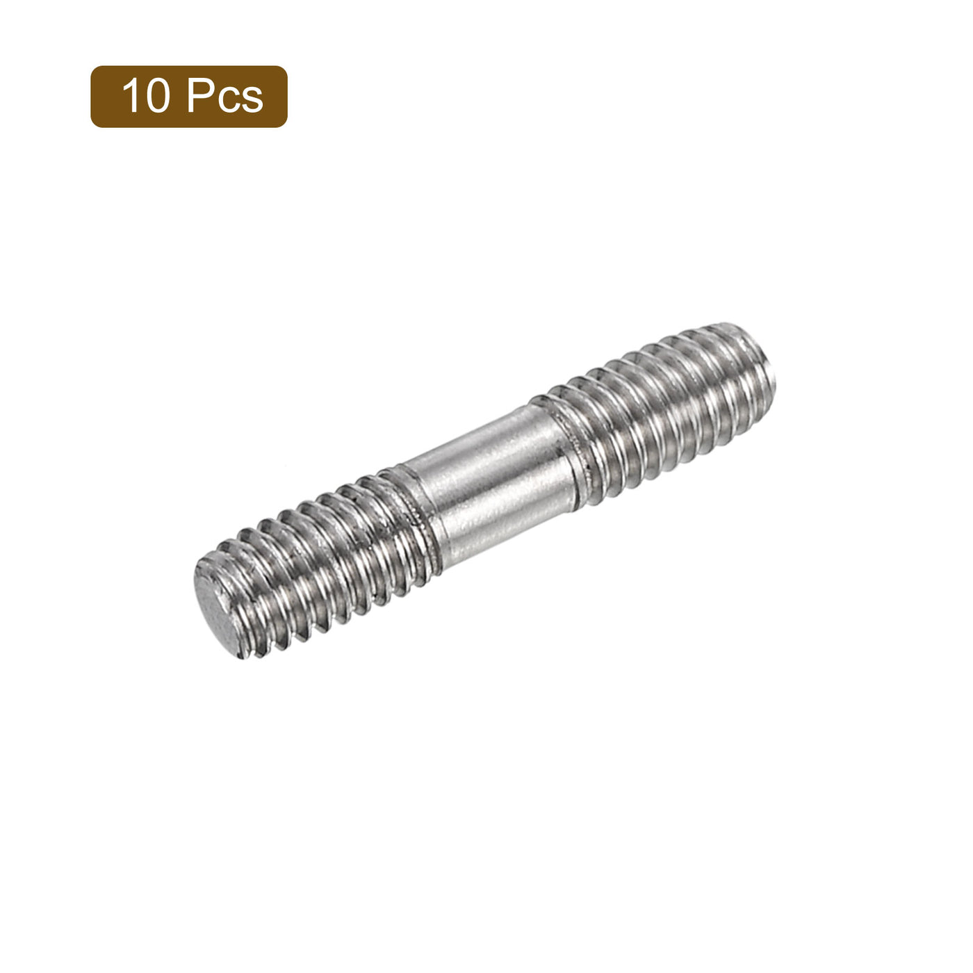 uxcell Uxcell 10Pcs M6x25mm 304 Stainless Steel Double End Threaded Stud Screw