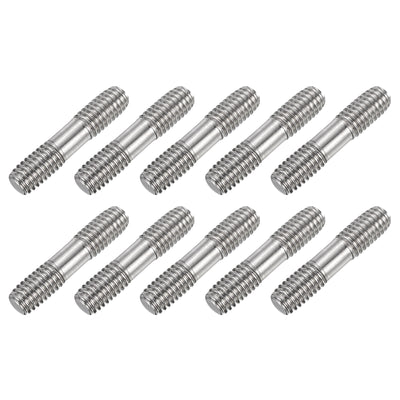 Harfington Uxcell 10Pcs M6x25mm 304 Stainless Steel Double End Threaded Stud Screw