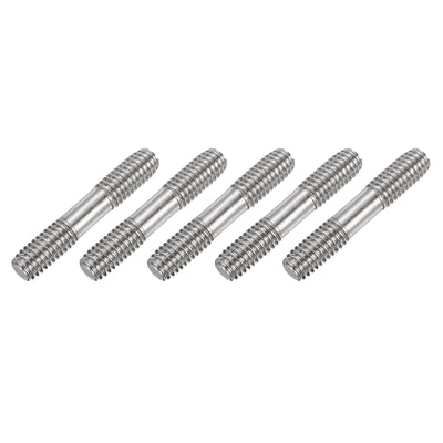 Harfington Uxcell 5Pcs M6x30mm 304 Stainless Steel Double End Threaded Stud Screw