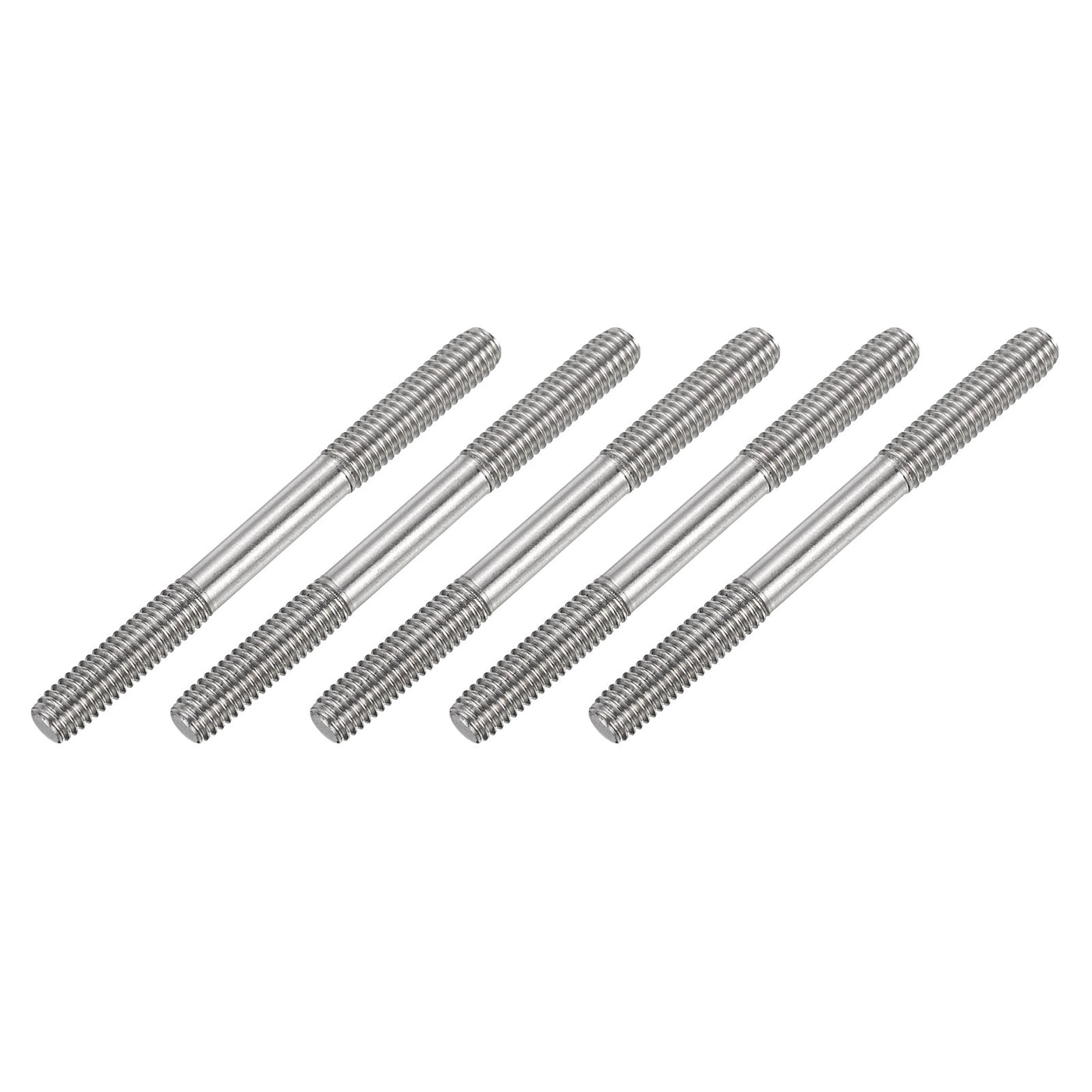 uxcell Uxcell 5Pcs M6x60mm 304 Stainless Steel Double End Threaded Stud Screw