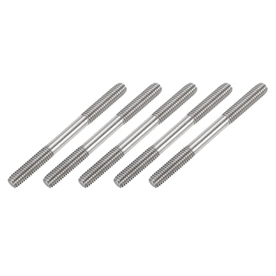 Harfington Uxcell 5Pcs M6x60mm 304 Stainless Steel Double End Threaded Stud Screw