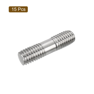 Harfington Uxcell 15Pcs M8x30mm 304 Stainless Steel Double End Threaded Stud Screw