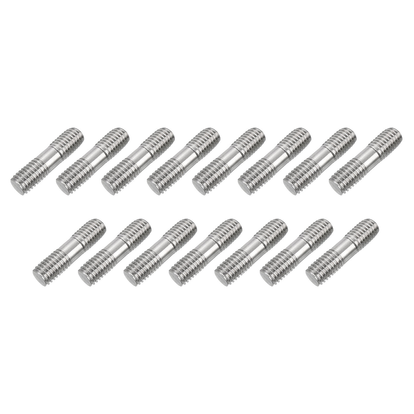 uxcell Uxcell 15Pcs M8x30mm 304 Stainless Steel Double End Threaded Stud Screw