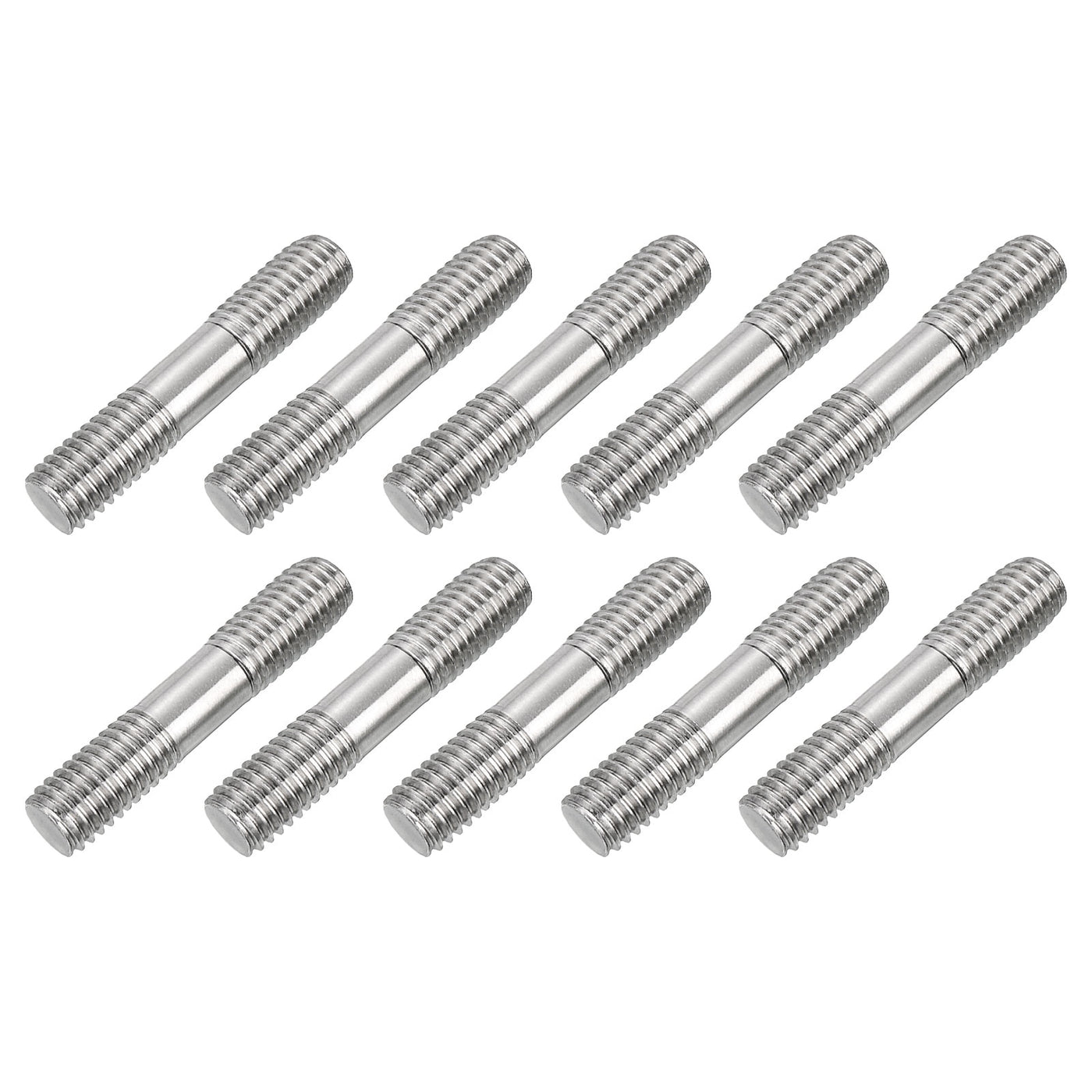 uxcell Uxcell 10Pcs M8x40mm 304 Stainless Steel Double End Threaded Stud Screw