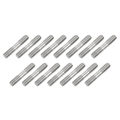 Harfington Uxcell 15Pcs M8x45mm 304 Stainless Steel Double End Threaded Stud Screw