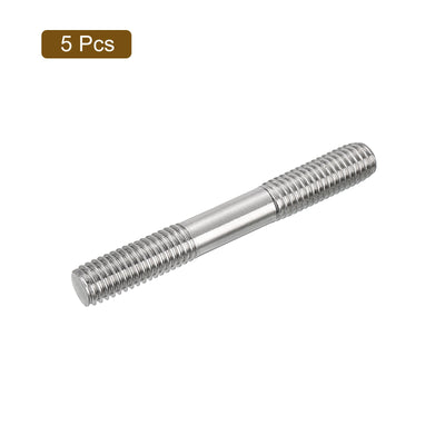 Harfington Uxcell 5Pcs M8x60mm 304 Stainless Steel Double End Threaded Stud Screw