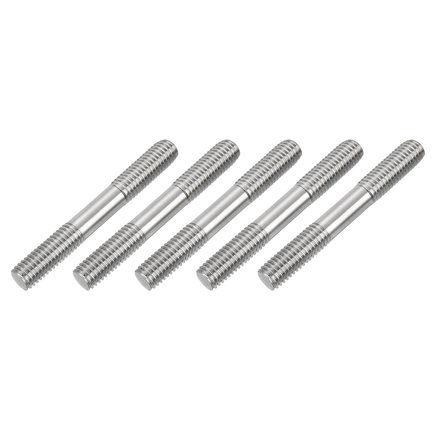 uxcell Uxcell 5Pcs M8x60mm 304 Stainless Steel Double End Threaded Stud Screw