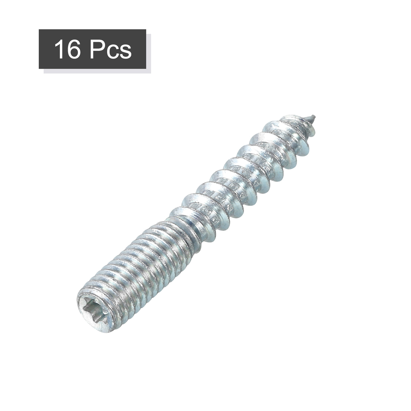 uxcell Uxcell 16Pcs M8x50mm Hanger Bolt Double Headed Bolt Self-Tapping Screw for Furniture