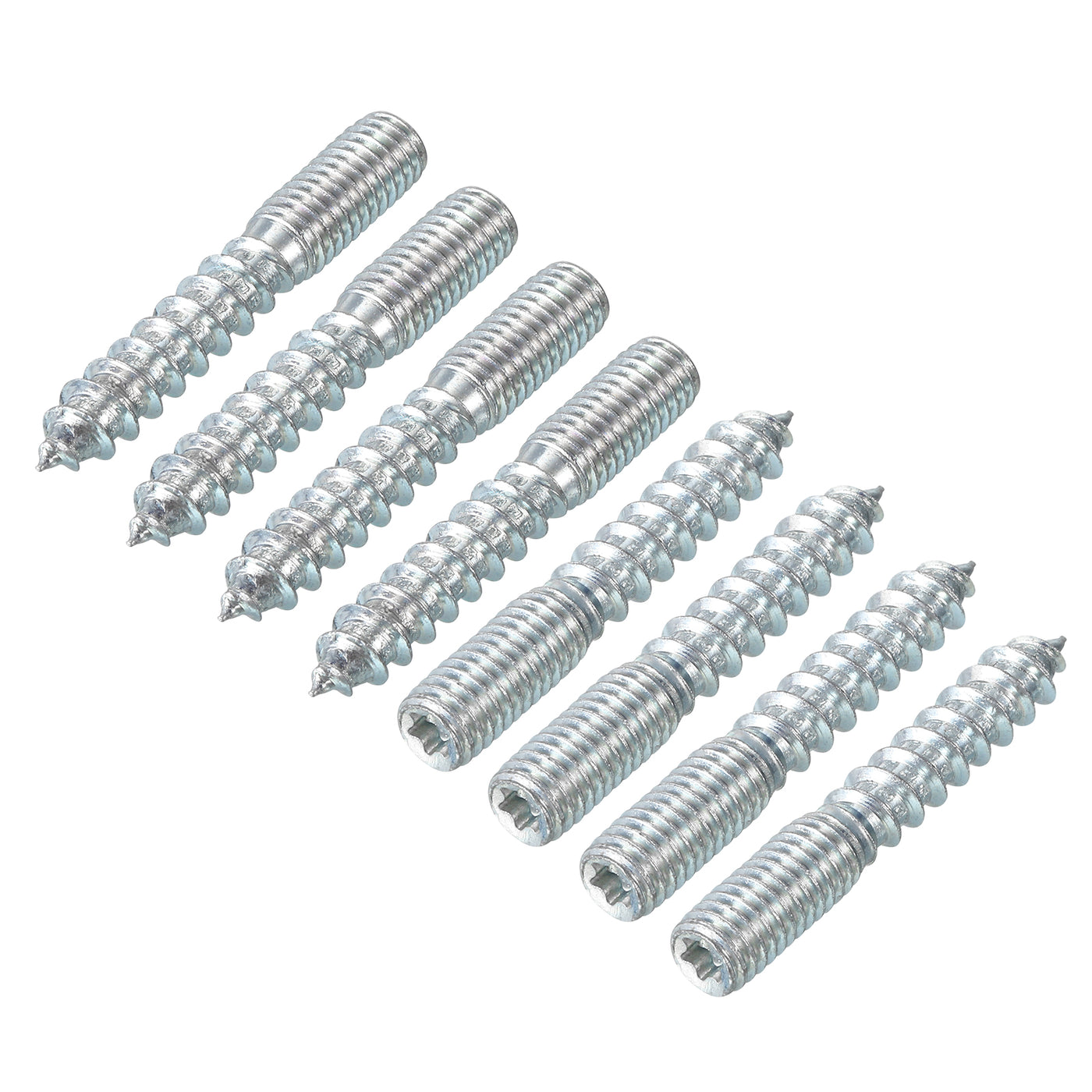 uxcell Uxcell 24Pcs M8x50mm Hanger Bolt Double Headed Bolt Self-Tapping Screw for Furniture
