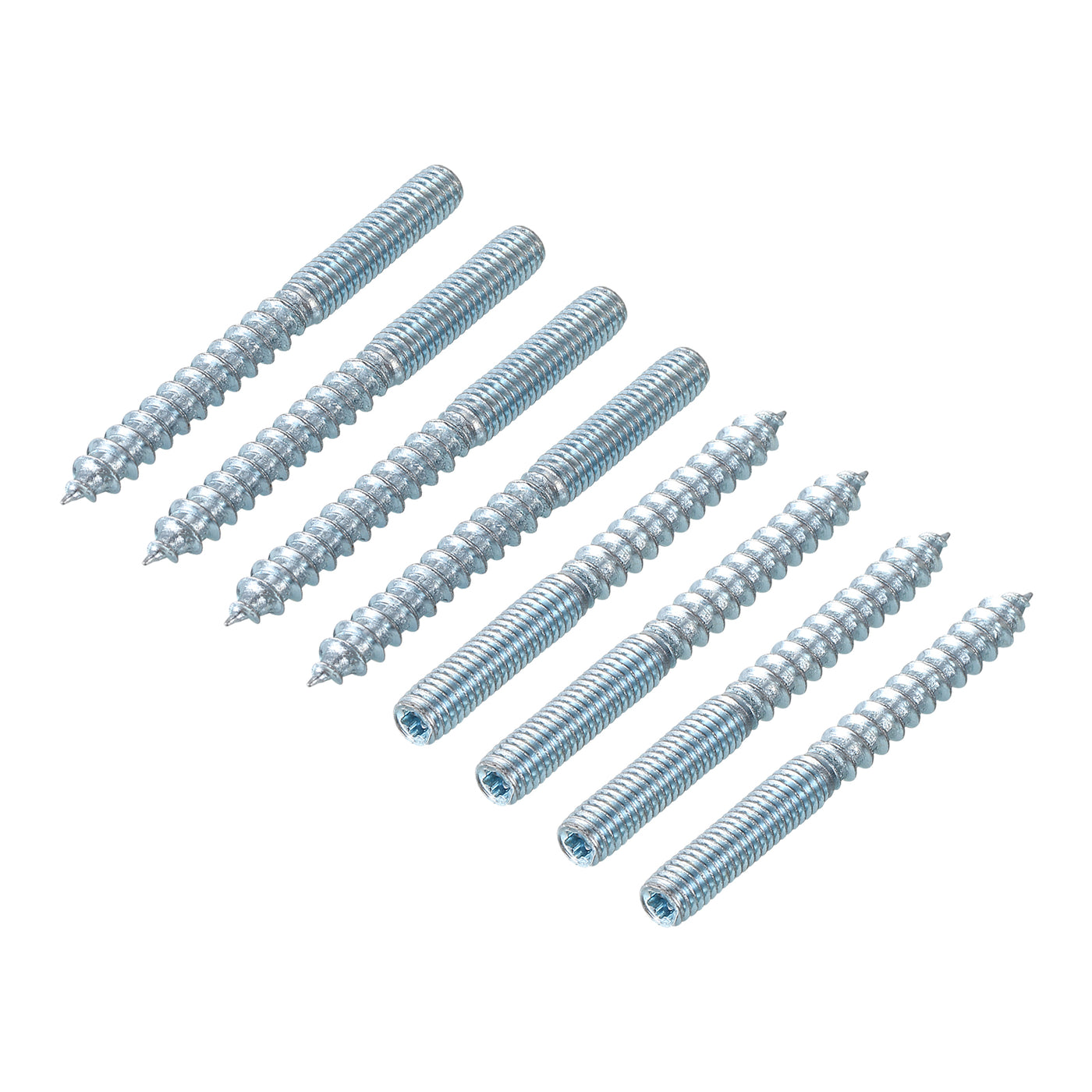 uxcell Uxcell 24Pcs M6x60mm Hanger Bolt Double Headed Bolt Self-Tapping Screw for Furniture
