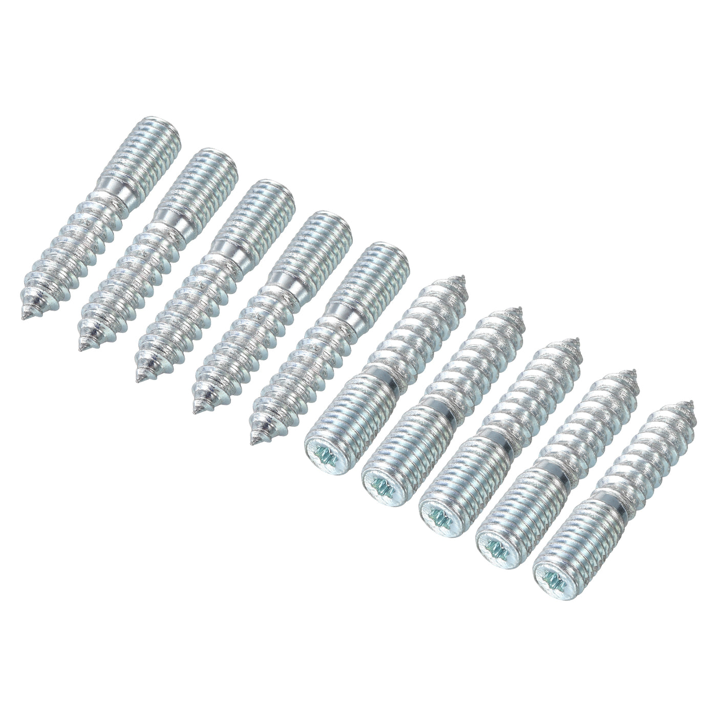 uxcell Uxcell 16Pcs M10x50mm Hanger Bolt Double Headed Bolt Self-Tapping Screw for Furniture