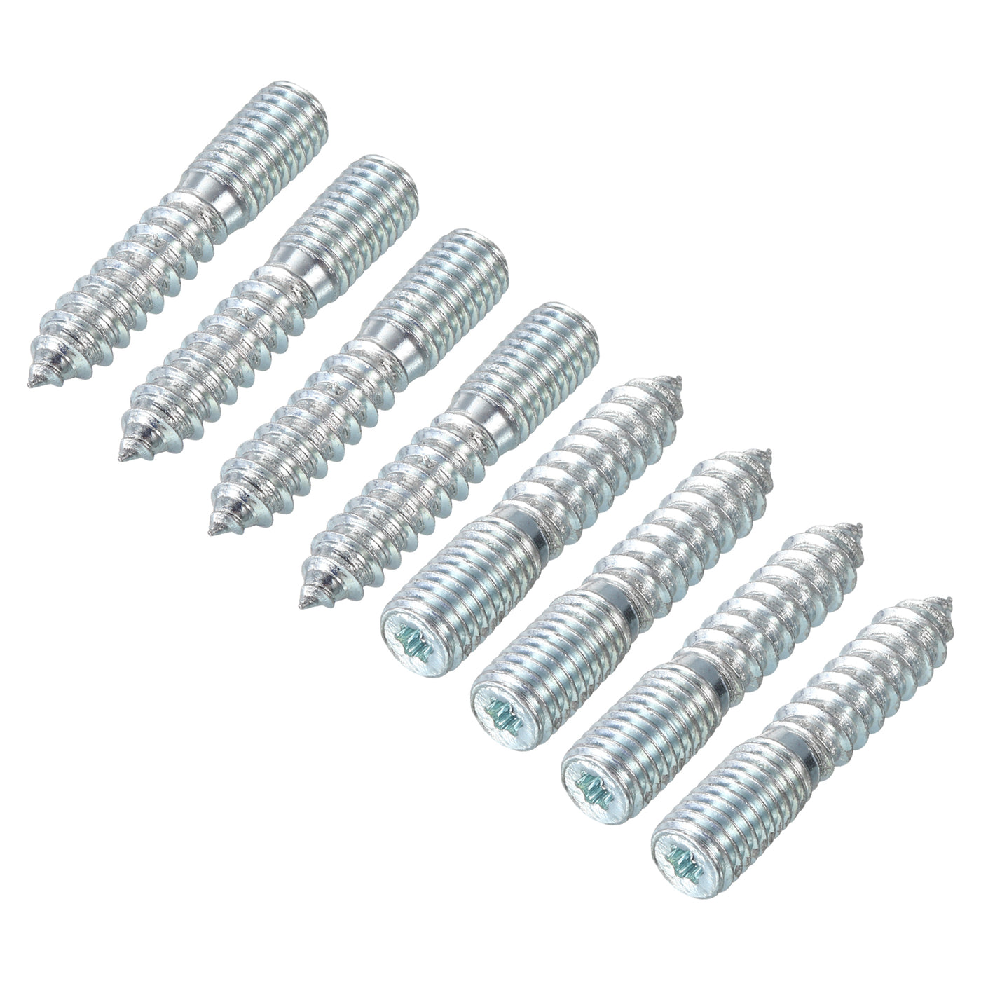 uxcell Uxcell 32Pcs M10x50mm Hanger Bolt Double Headed Bolt Self-Tapping Screw for Furniture