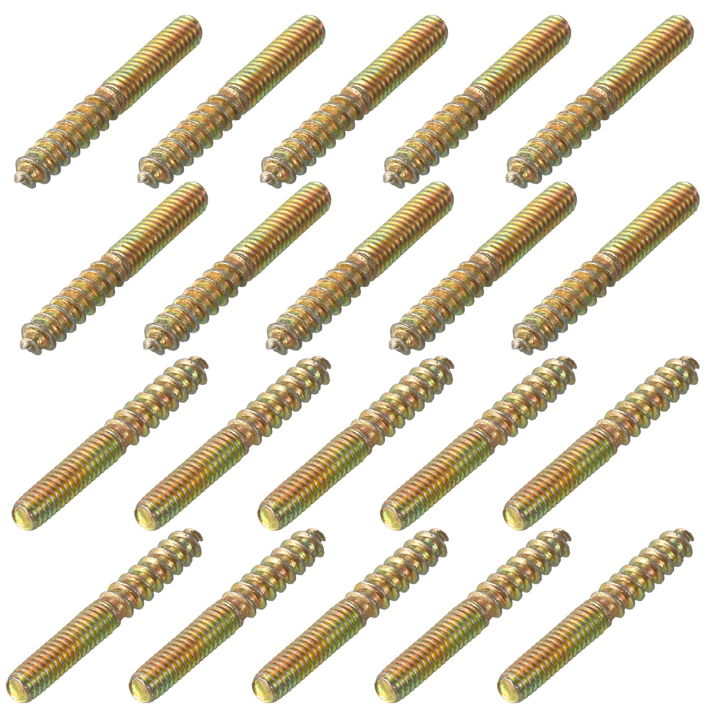 uxcell Uxcell 40Pcs M4x30mm Hanger Bolt Double Headed Bolt Self-Tapping Screw for Furniture