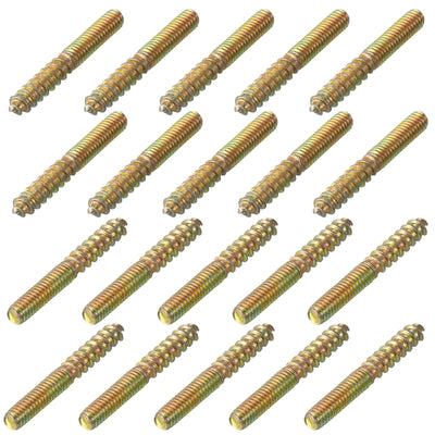 Harfington Uxcell 40Pcs M4x30mm Hanger Bolt Double Headed Bolt Self-Tapping Screw for Furniture
