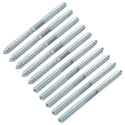 Harfington Uxcell 16Pcs M6x91mm Hanger Bolt Double Headed Bolt Self-Tapping Screw for Furniture