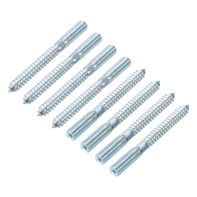 Harfington Uxcell 24Pcs M10x100mm Hanger Bolt Double Headed Bolt Self-Tapping Screw for Furniture
